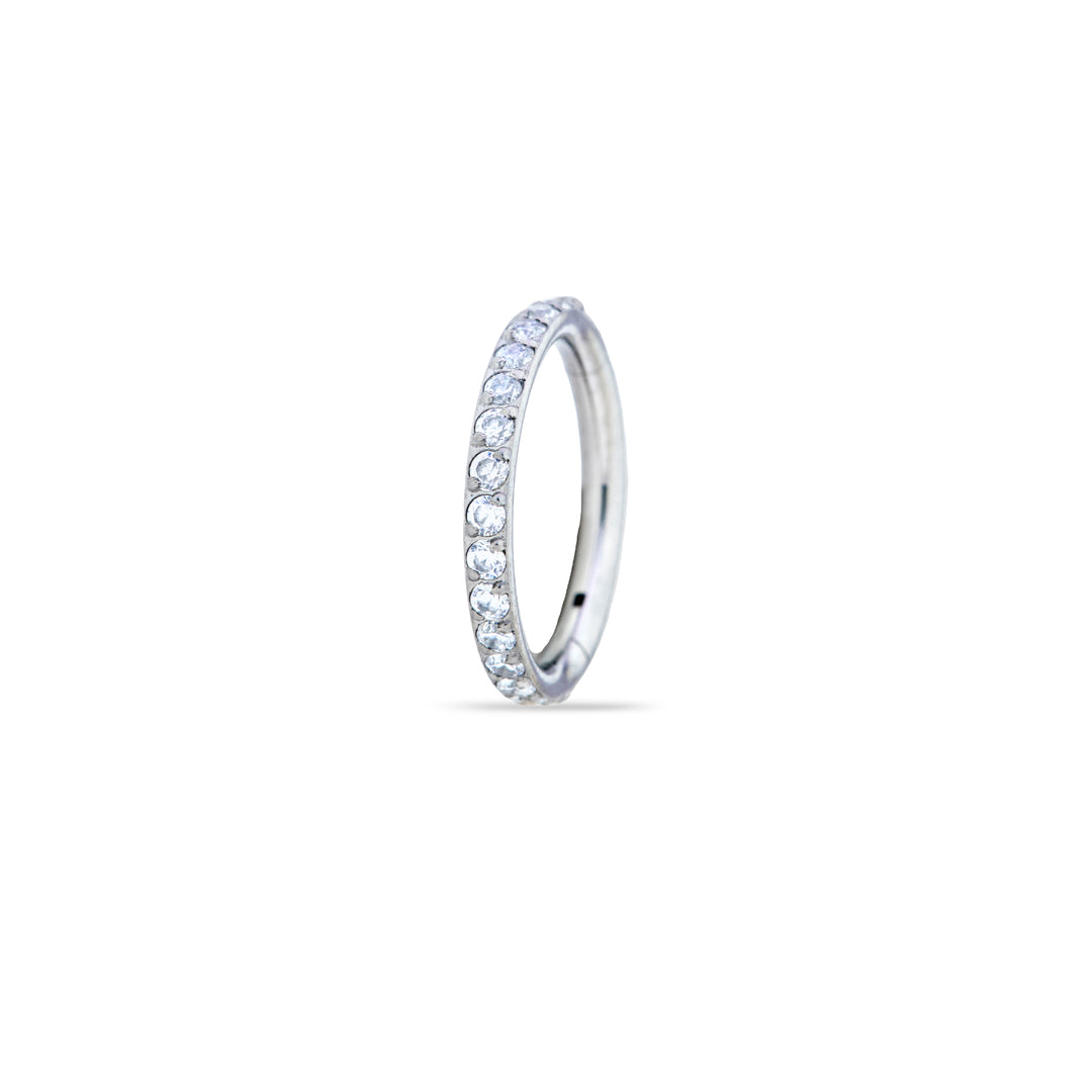 Side Crystal Clicker Ring