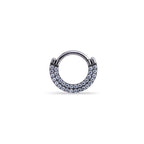 Double Row Flat Crystal Clicker Ring
