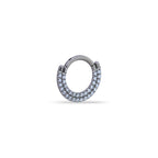 Double Row Flat Crystal Clicker Ring