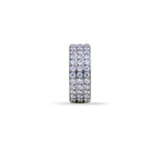Triple Row Crystal Clicker Ring