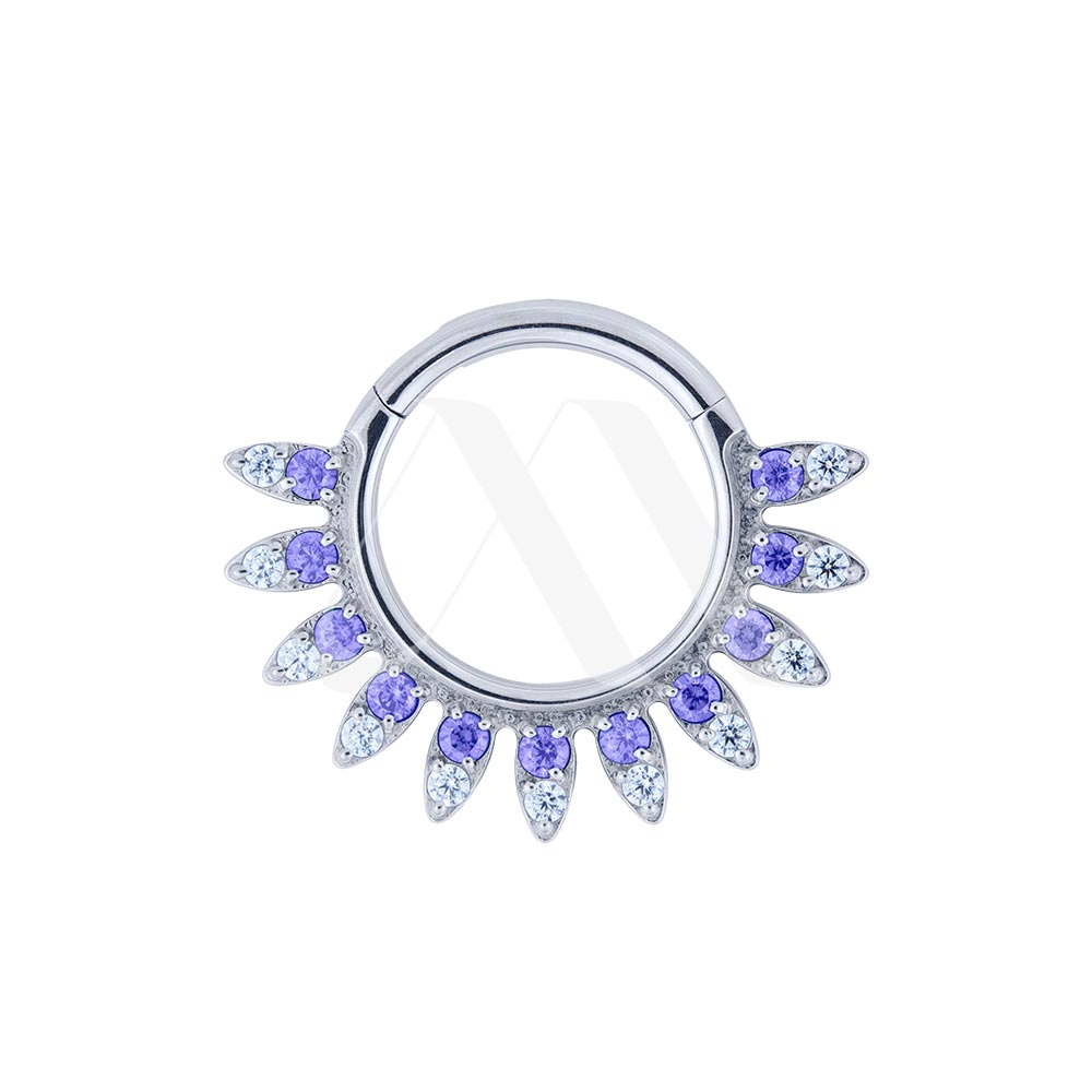 Spike Tip Crystal Clicker Ring