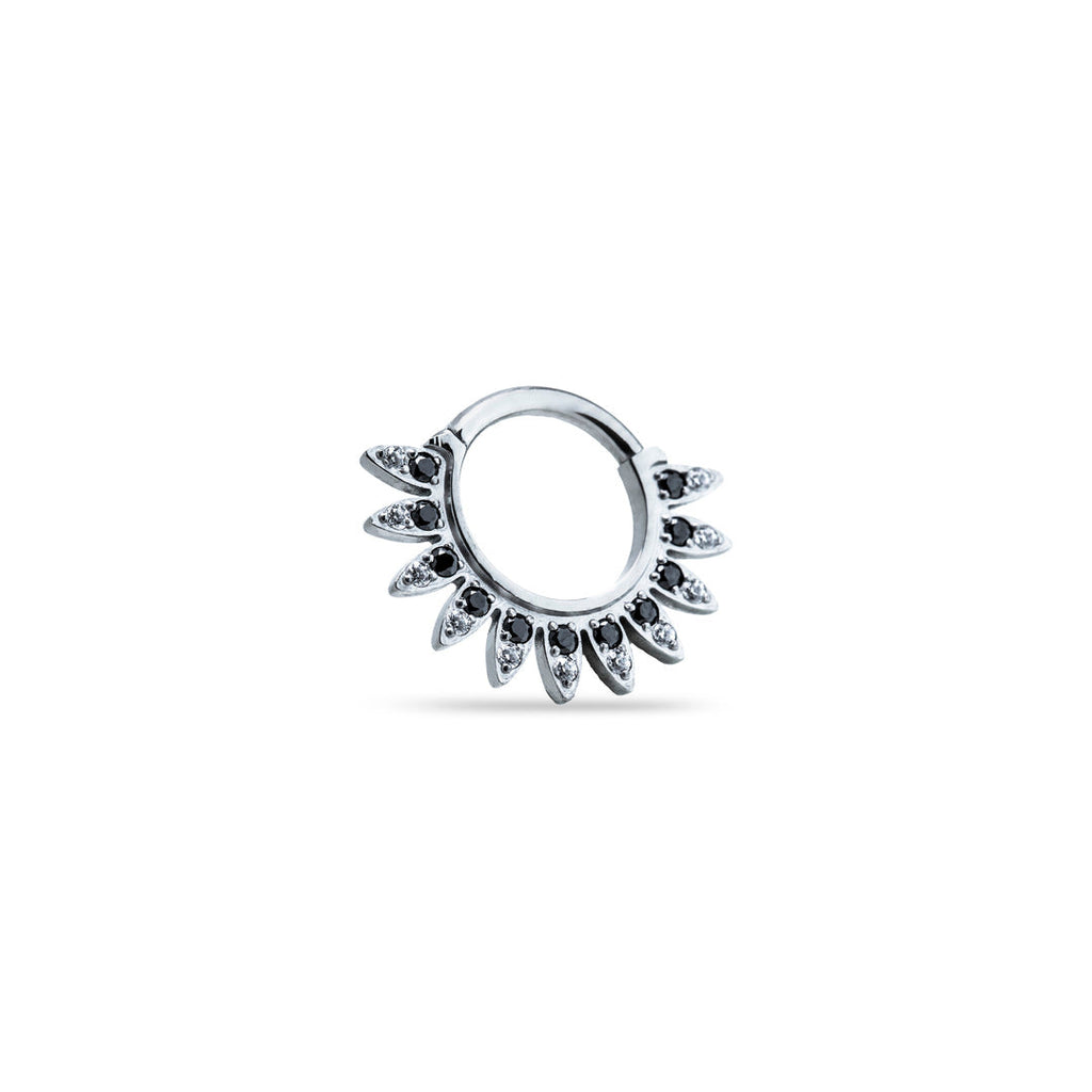 Spike Tip Crystal Clicker Ring