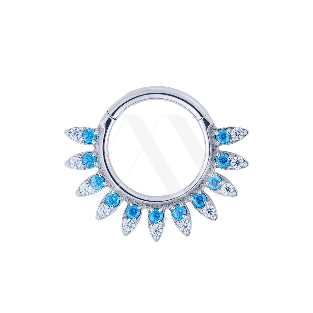 Spike Tip Crystal Clicker Ring