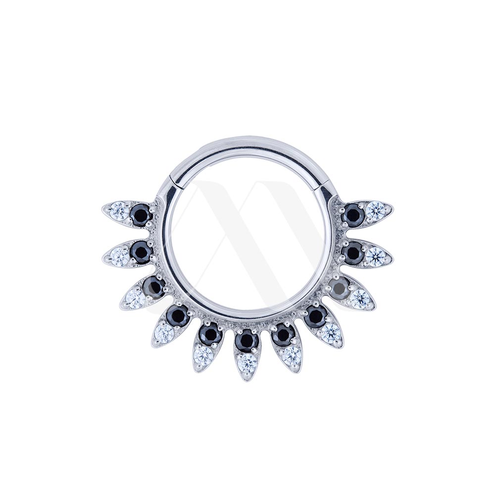 Spike Tip Crystal Clicker Ring