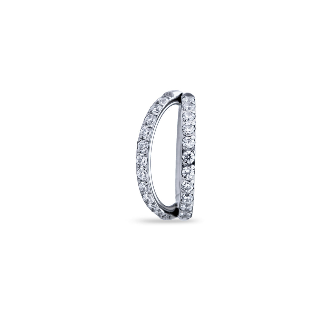 Double Row Clicker Ring with Crystals
