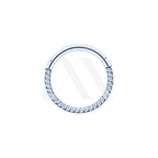 Fully Crystal-Set Titanium Clicker Ring (Front + Side Stones)