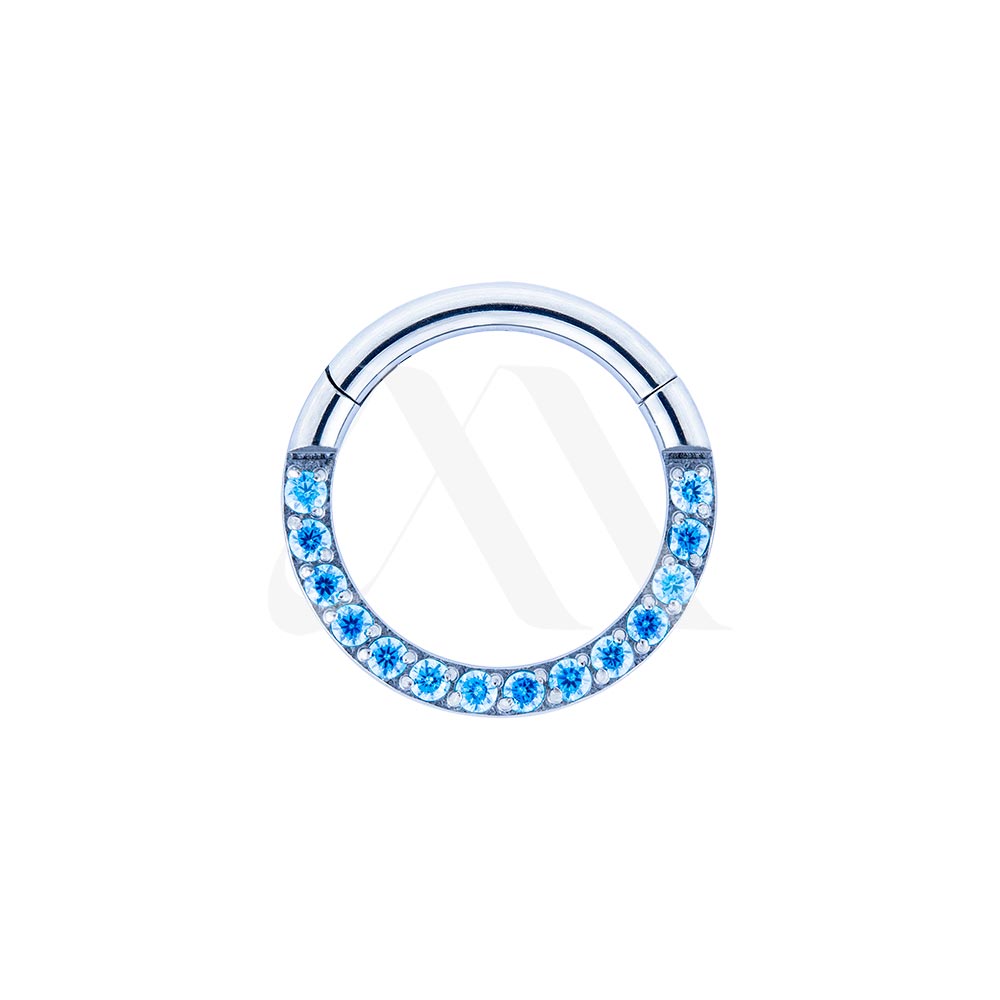 Front-Facing Crystal/Opal Clicker Ring