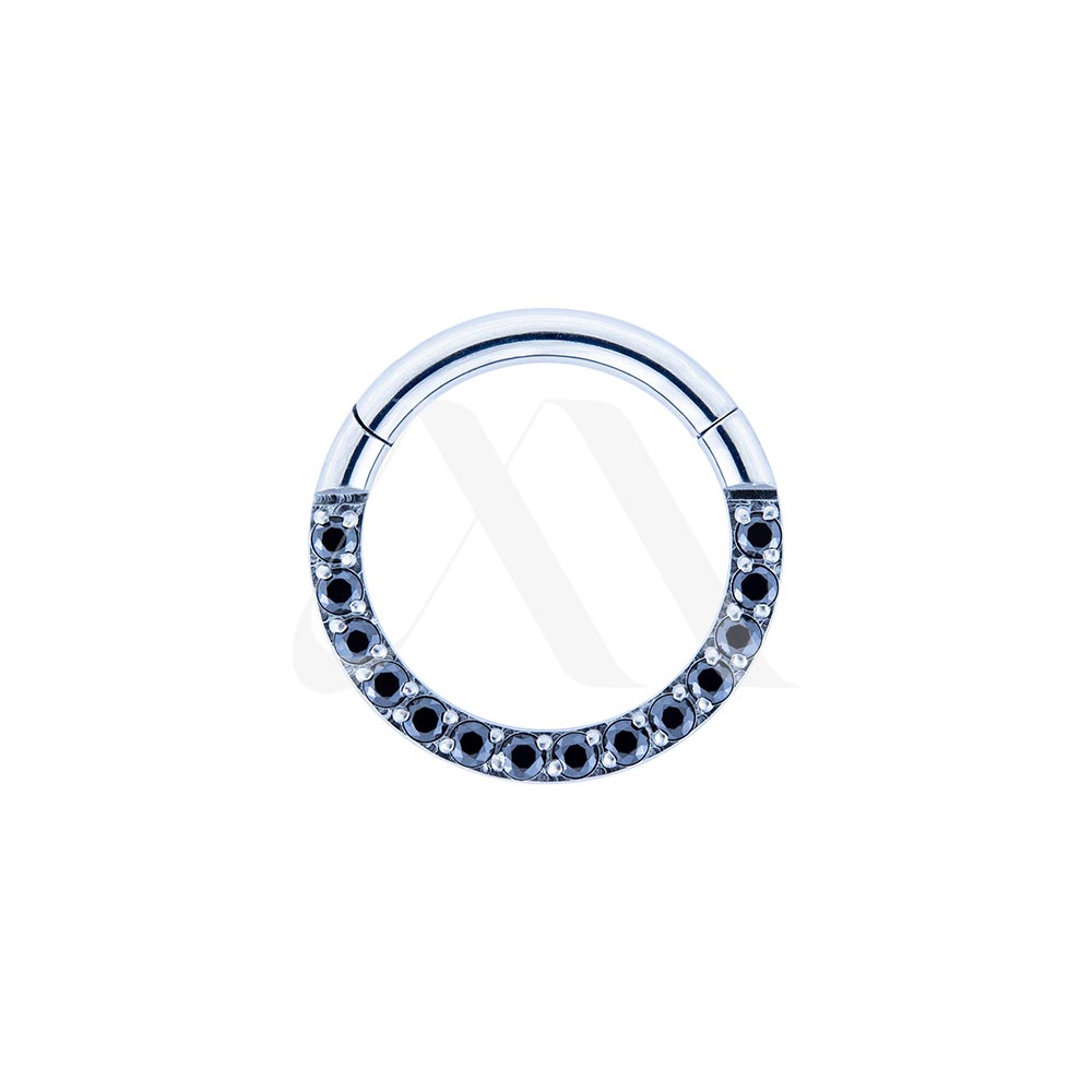 Front-Facing Crystal/Opal Clicker Ring
