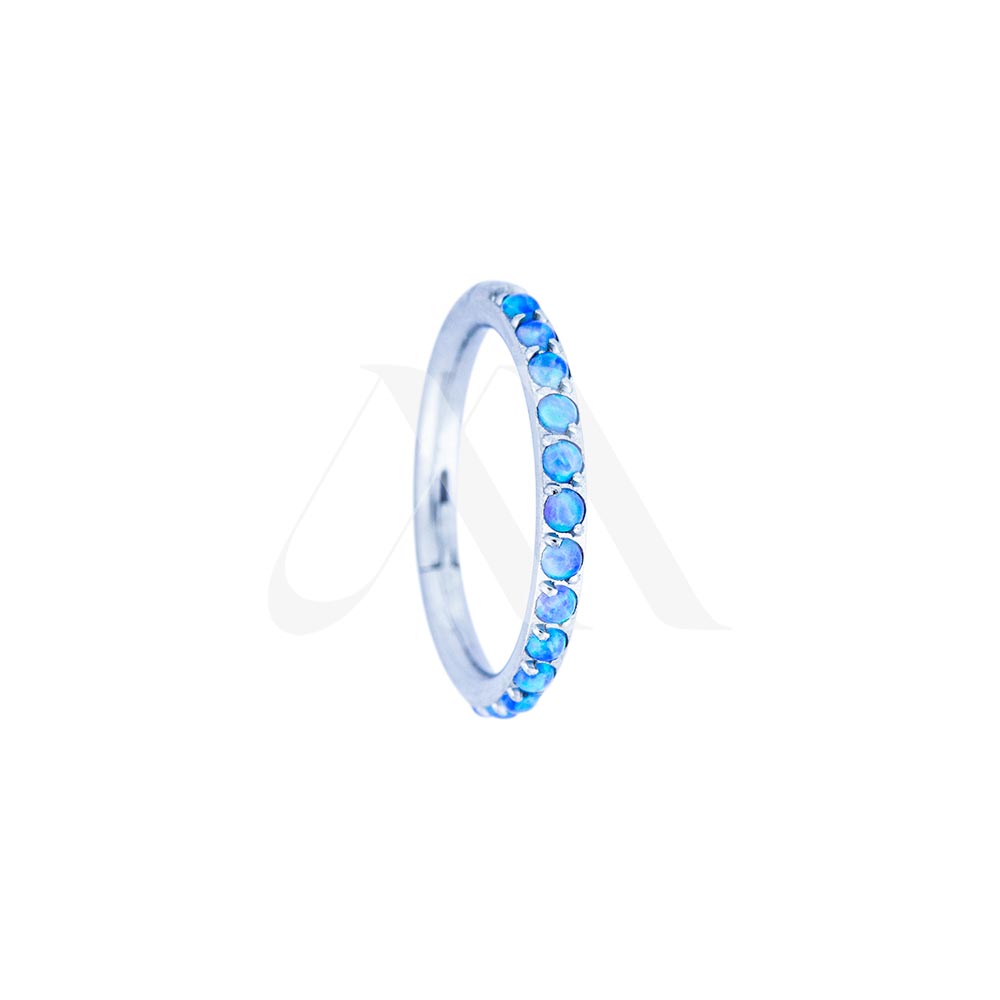 Clicker Ring with Side Crystals/Opals
