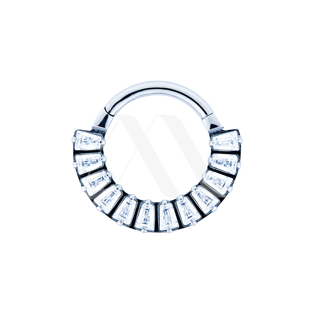 Baguette Crystal Clicker Ring