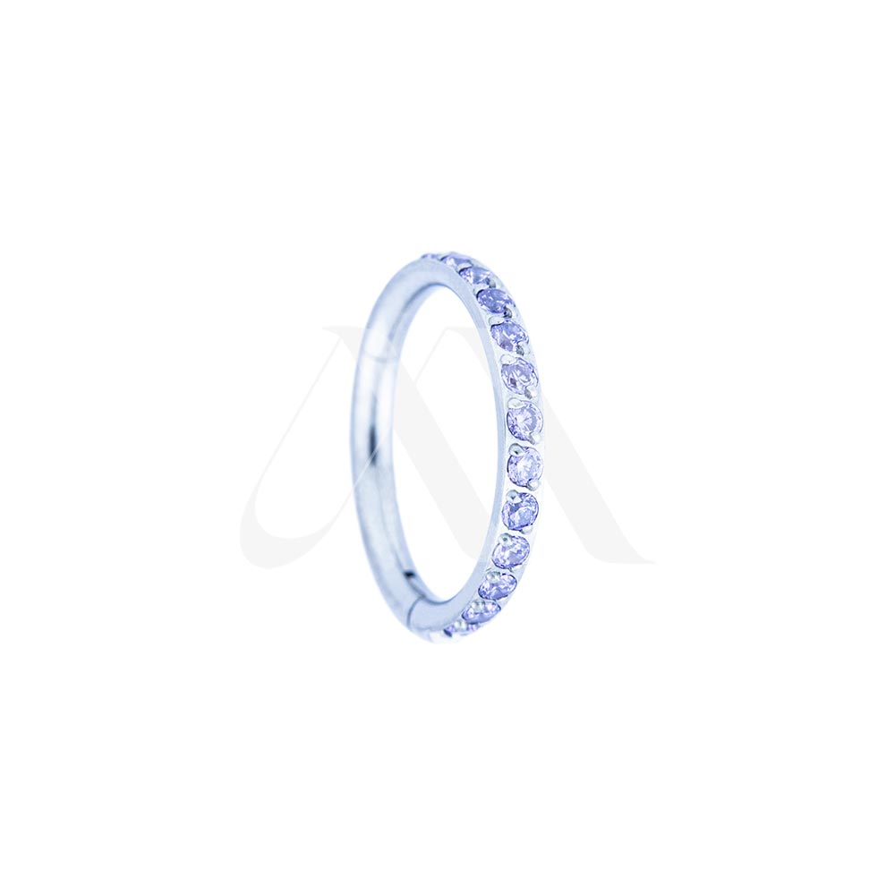 Clicker Ring with Side Crystals/Opals