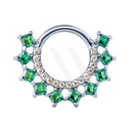 Clicker Ring with Multi-Size Square Crystals – 16G