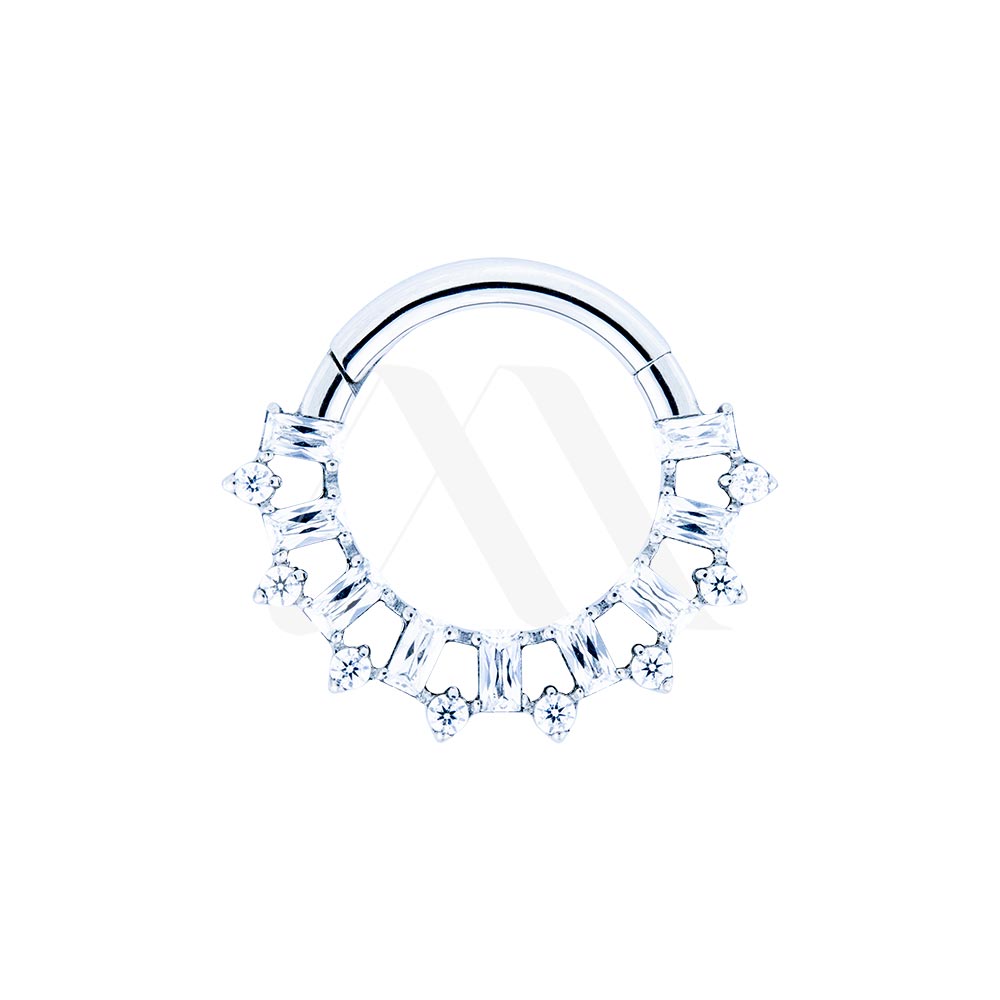 Baguette Crystal Clicker Ring – Separated Design