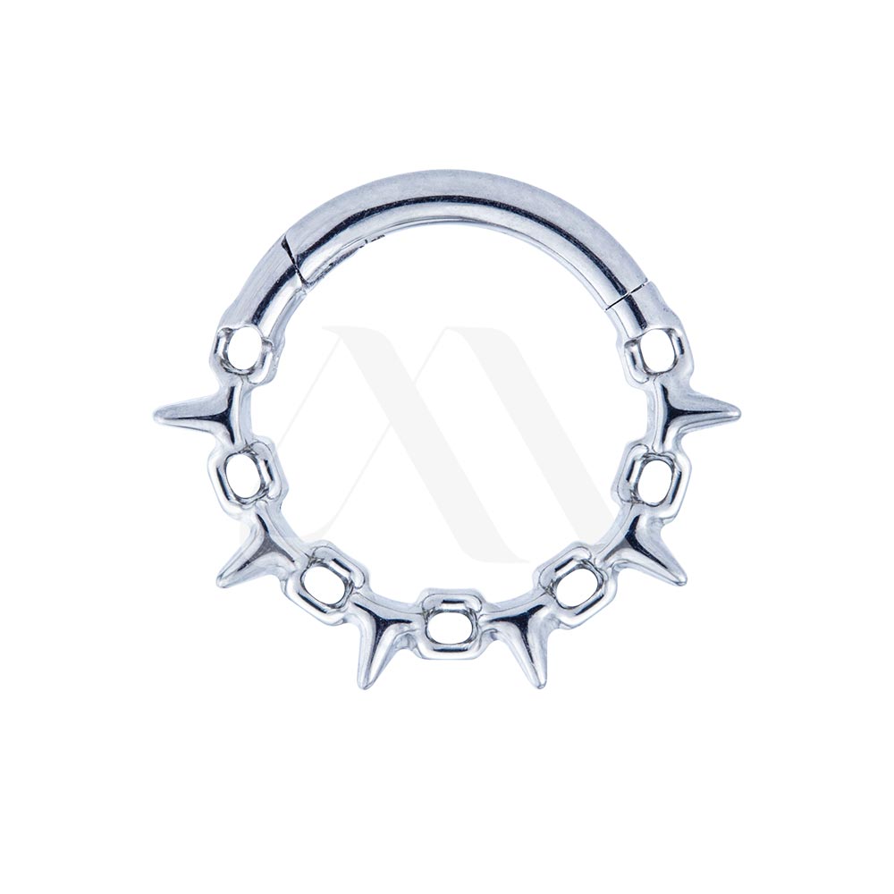 Braided Clicker Ring with Spikes – 16G