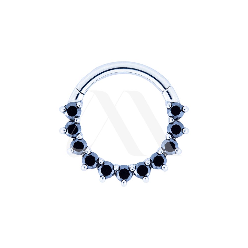 Round Crystal Clicker Ring