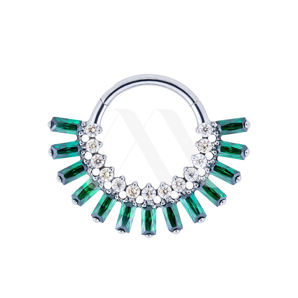 Baguette Color Crystal Clicker Ring