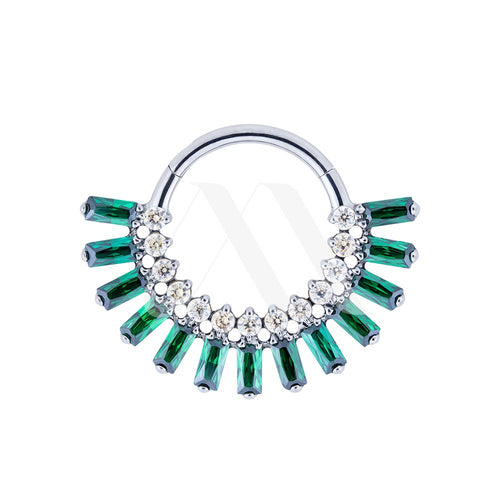 Baguette Color Crystal Clicker Ring