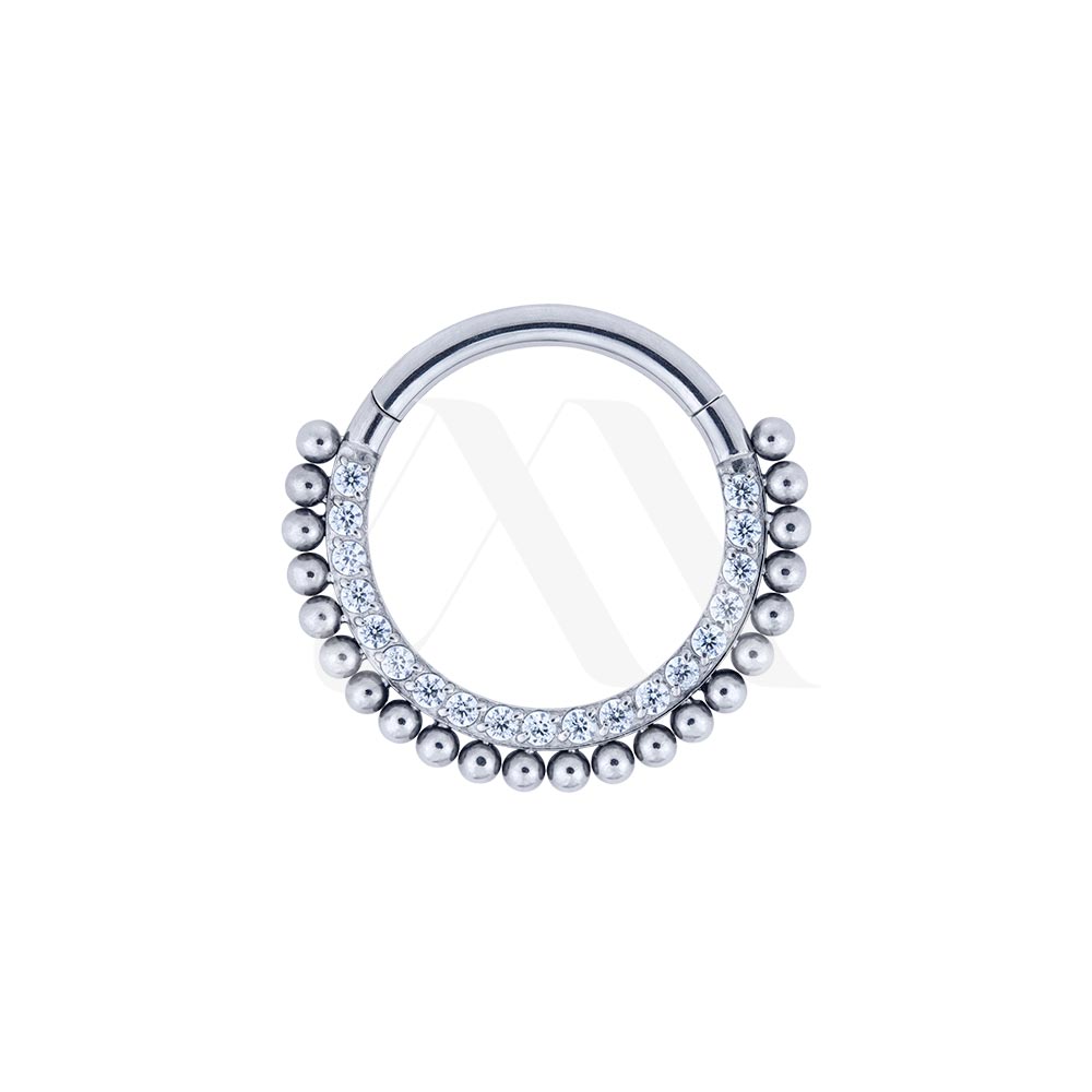 Filigree & Crystal Clicker Ring