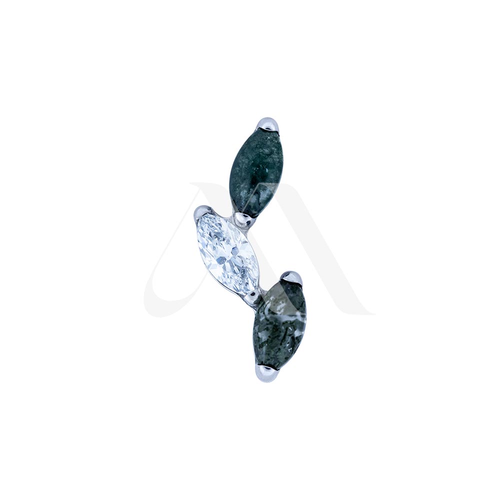Top Spike with Three Natural Stones