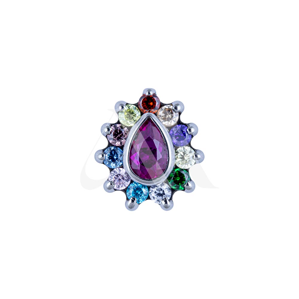 Teardrop Top with Crystal Border