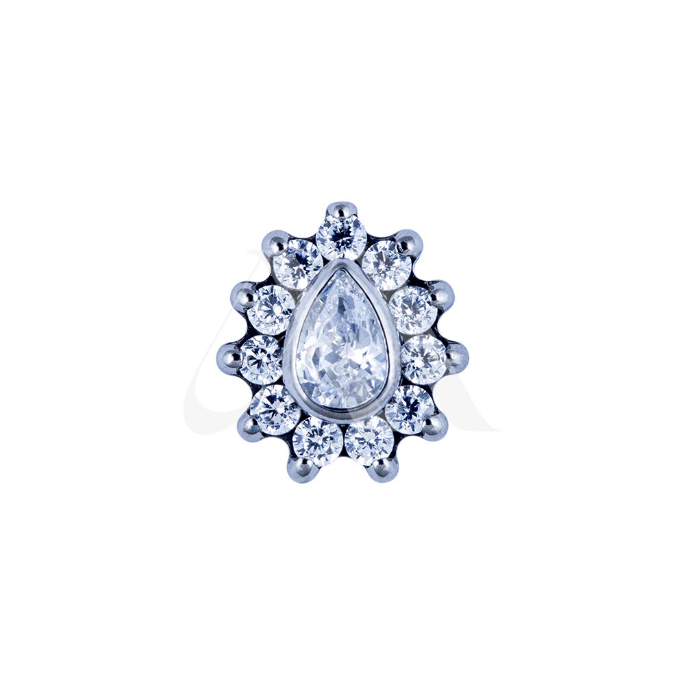 Teardrop Top with Crystal Border