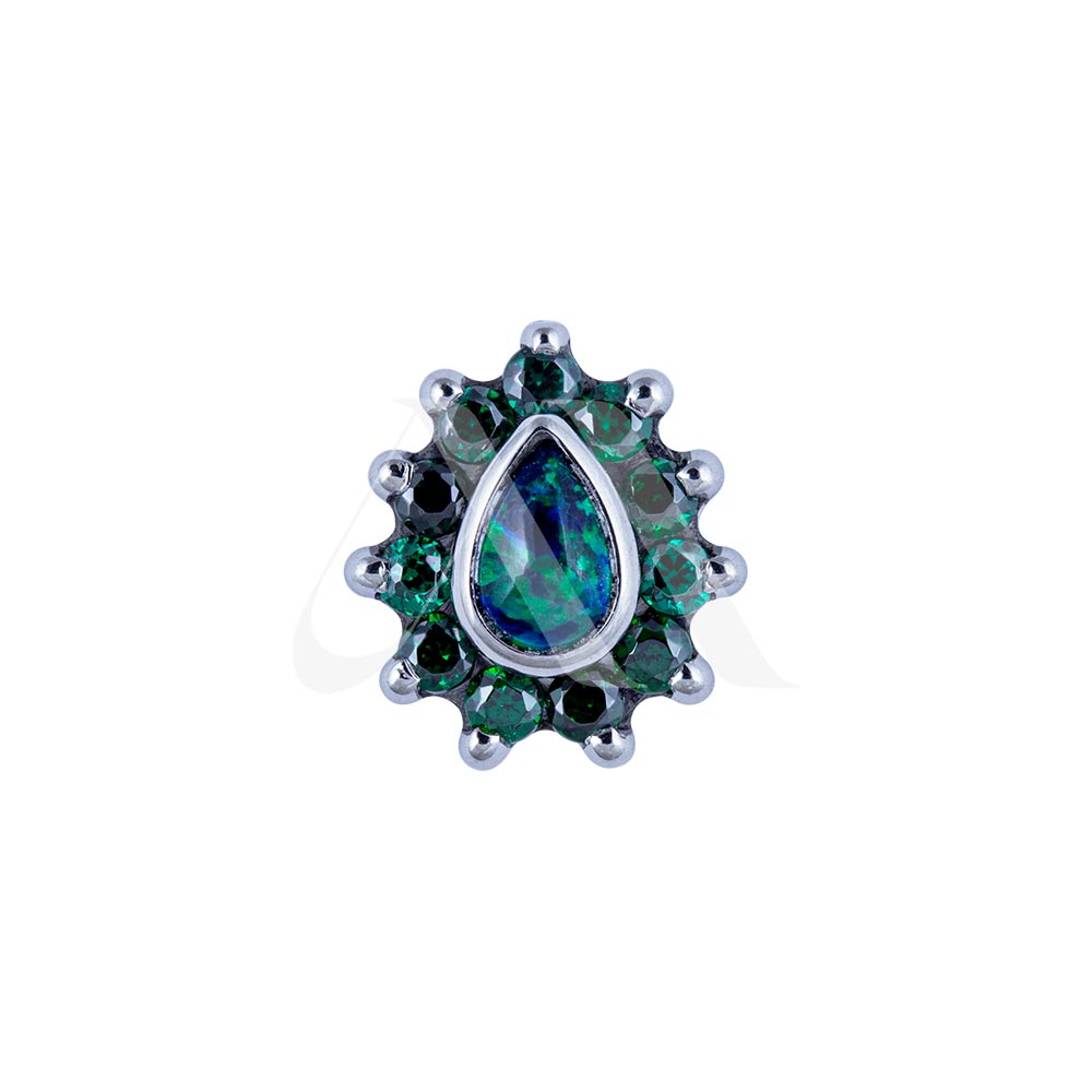 Teardrop Top with Crystal Border
