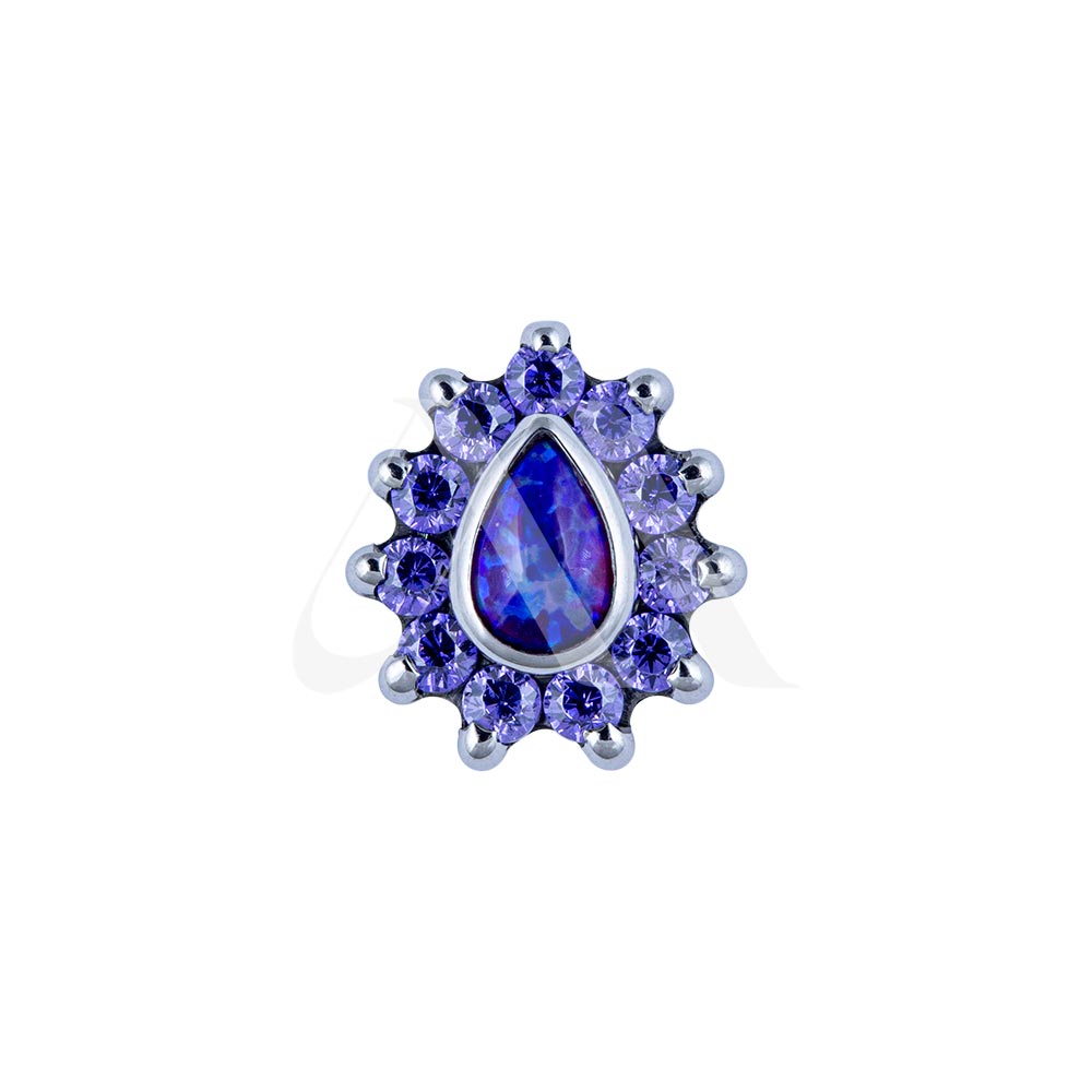 Teardrop Top with Crystal Border