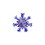 Natural Stone Flower Top with Baguette Petal Crystals – 16G