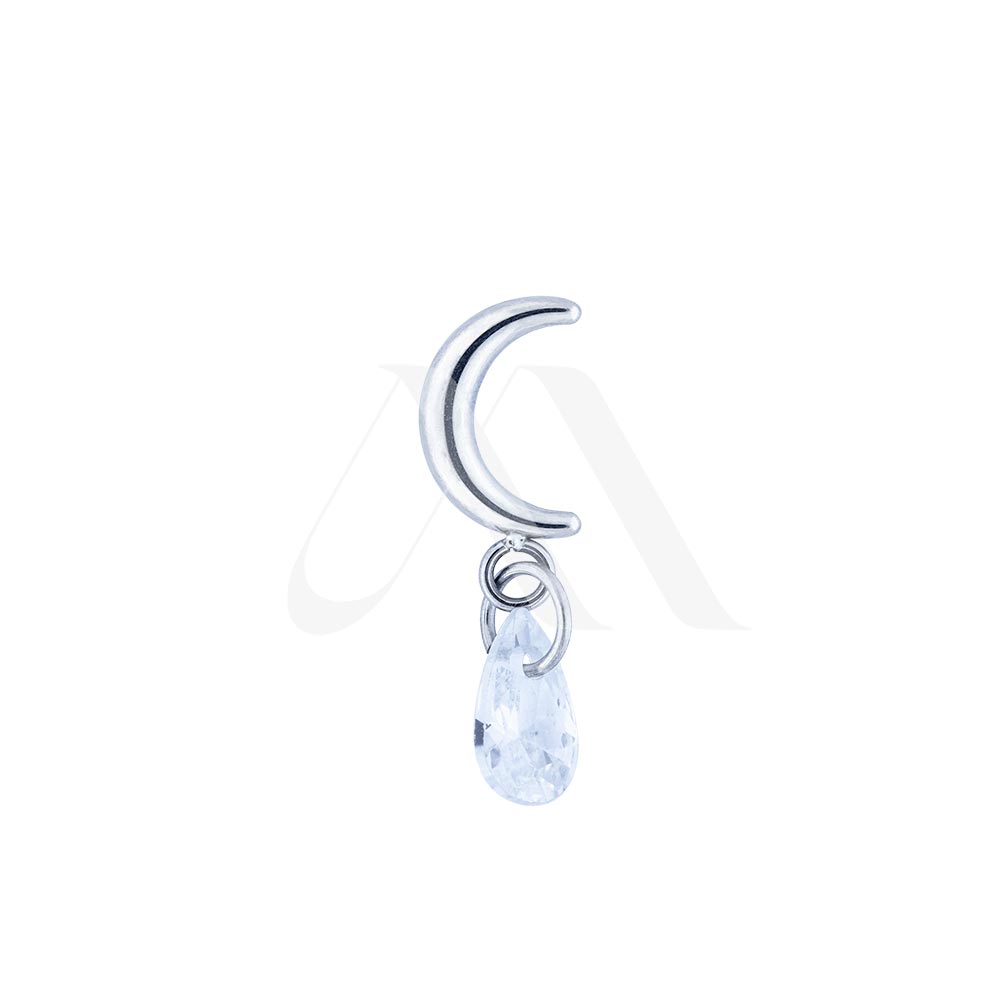 Moon Top with Dangling Teardrop Crystal