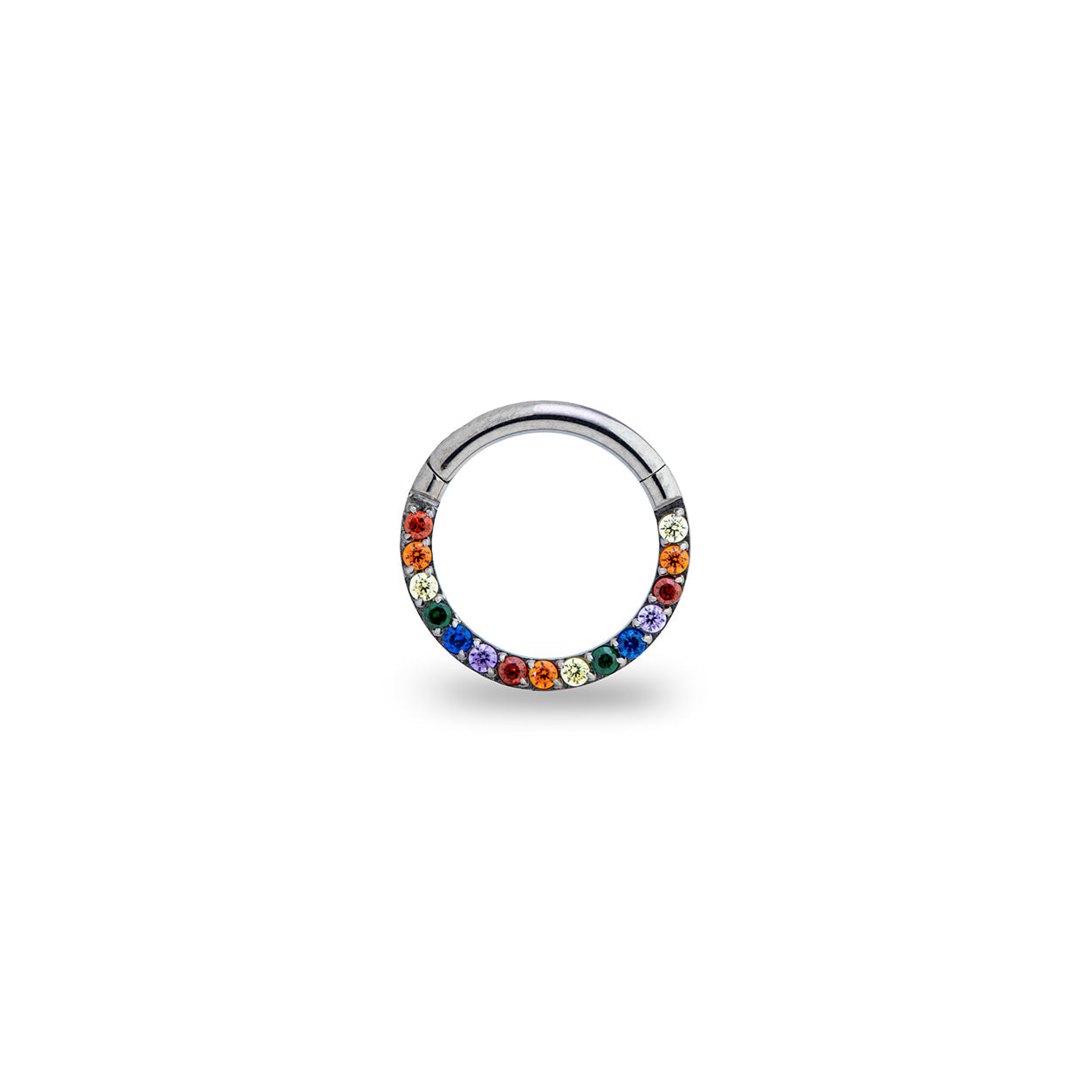 Front-Facing Crystal/Opal Clicker Ring
